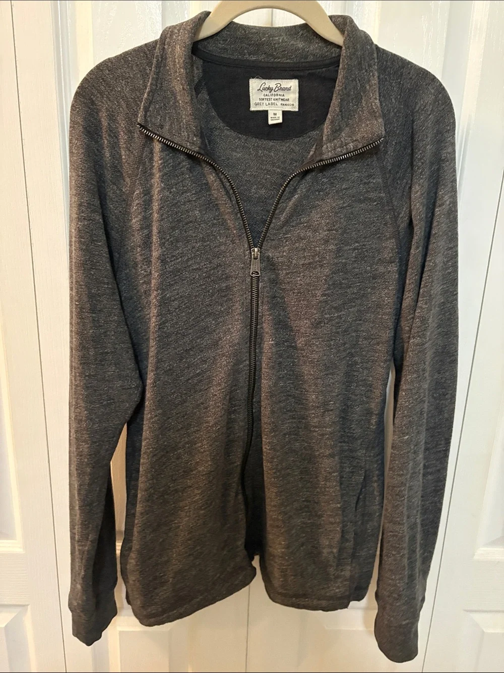 Lucky Brand Dark Heather Gray Knit Sweatshirt